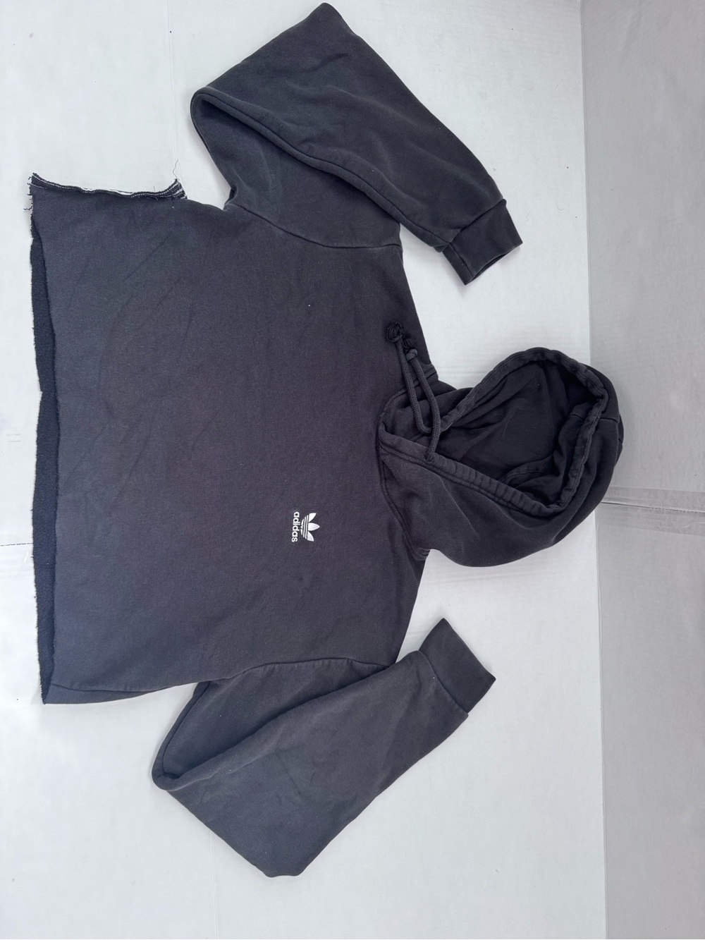 adidas Kids Black Hoodie with White Trefoil Logo
